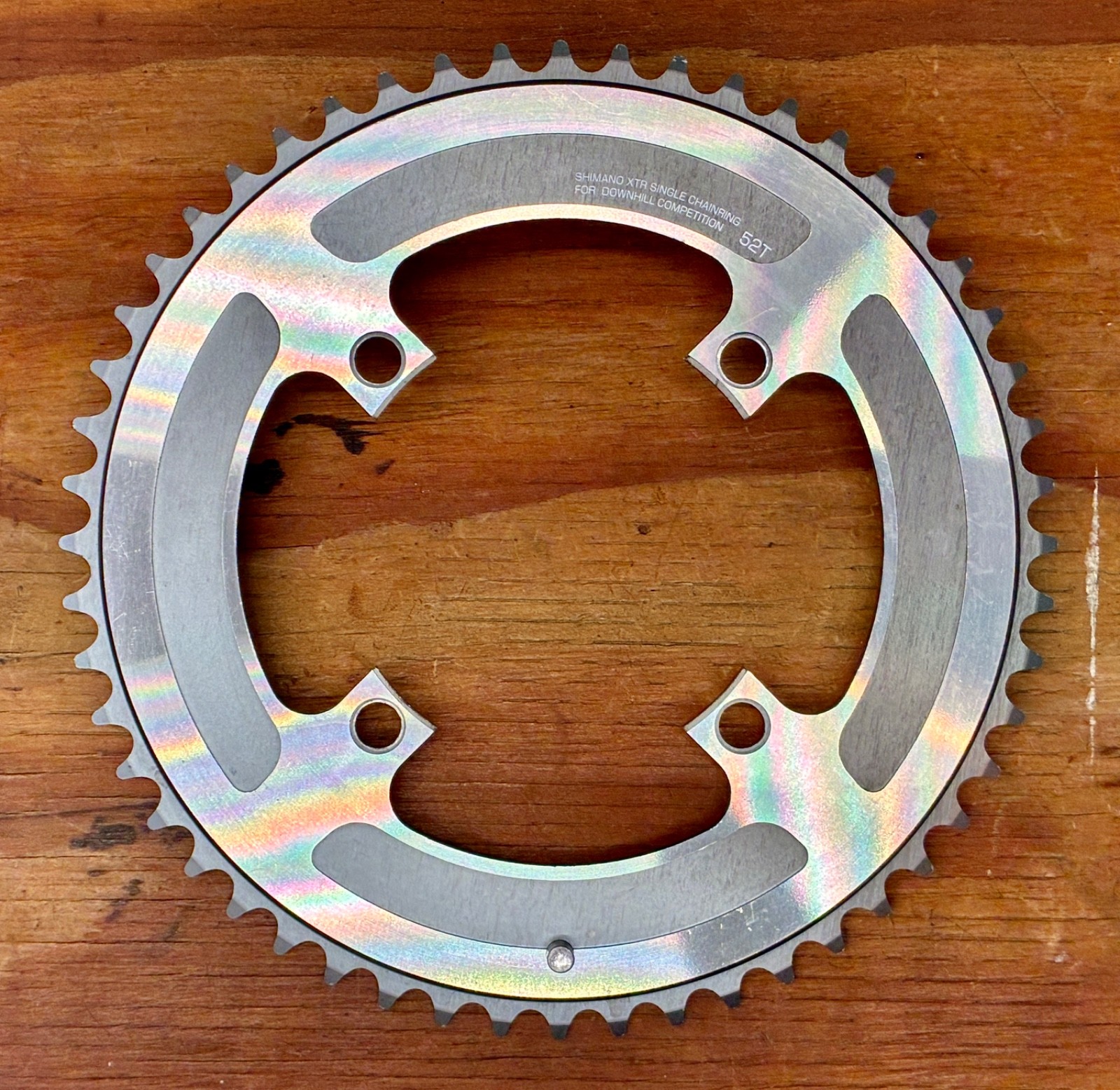 NOS Shimano XTR 52 Tooth Downhill Competition Chainring – 112 BCD 4-Arm – Japan