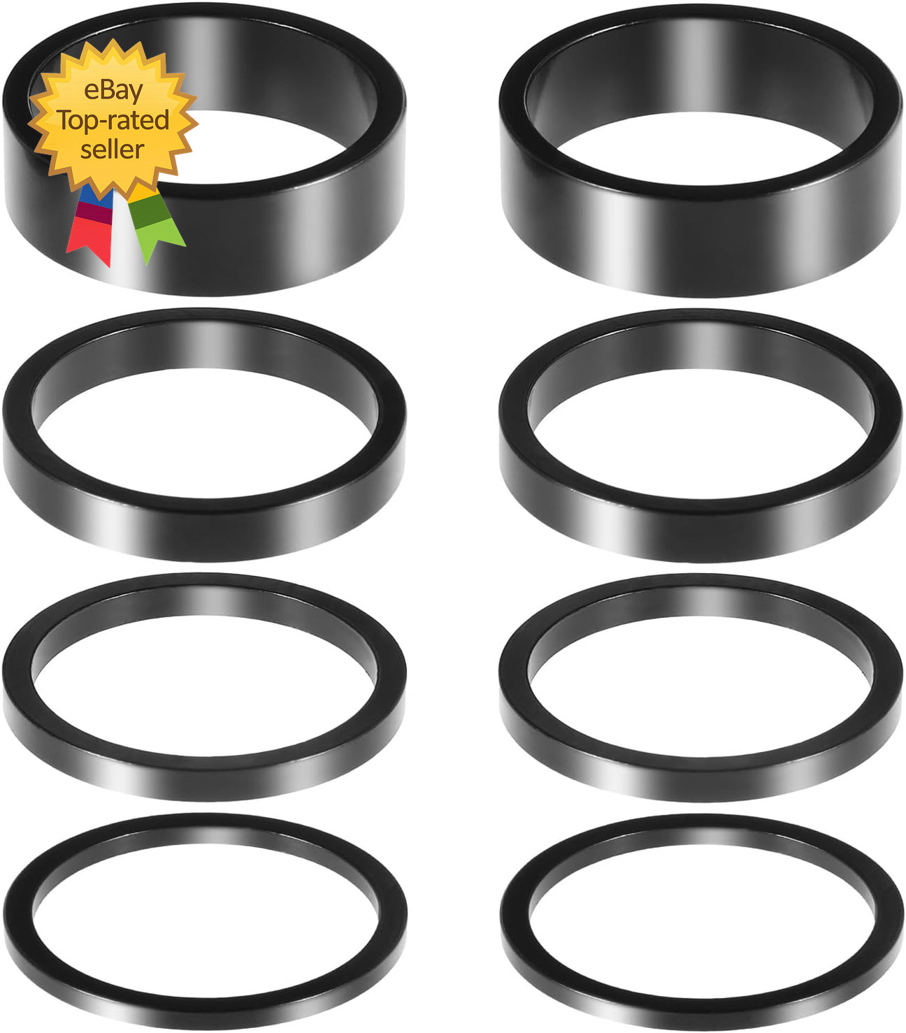8 PCS Bicycle Headset Spacer 4 Sizes Aluminium Alloy Bike Handlebar Stem Spacer