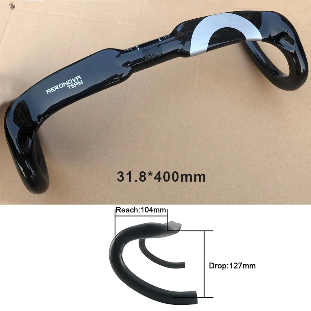 Carbon Fiber Handlebar Racing Bike Bent Bar 31.8mm Inner Routing 400/420/440mm