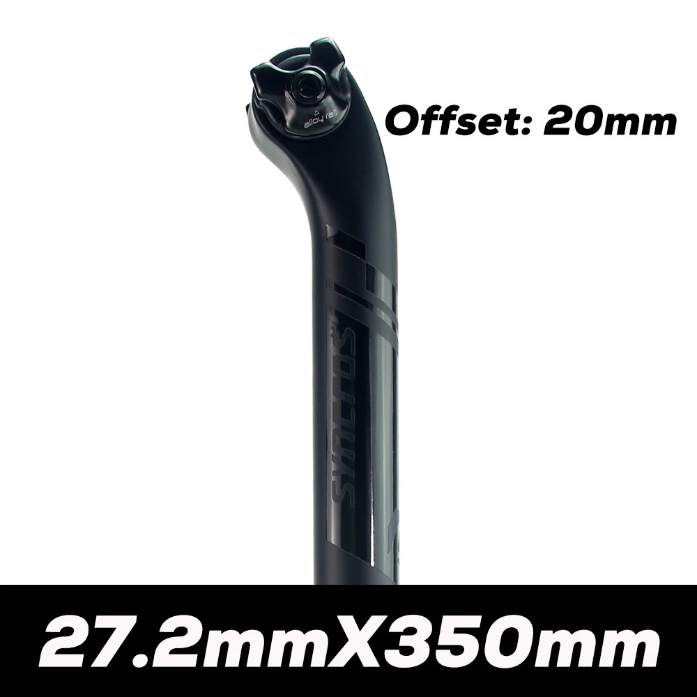 Carbon Cap Mountain/Road Bicycle Seat Post, 27.2mm/30.8mm/31.6mm, 0/20° Offset