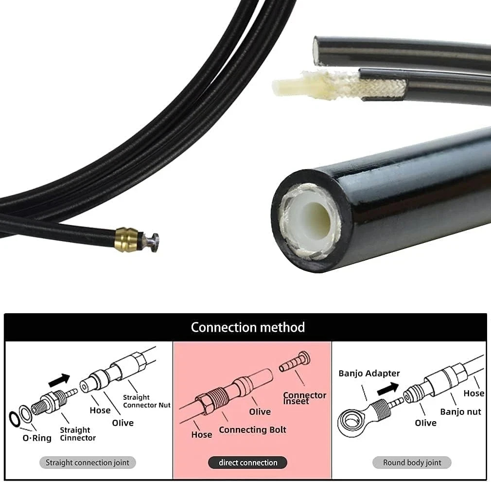 CYSKY Bike Hydraulic Brake Hose Kit 2500mm for Shimano BH59 BH90 Sram Black