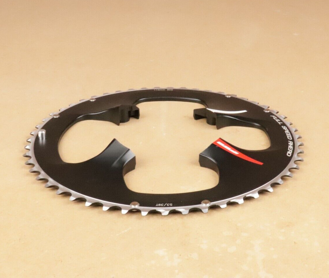 FSA K-Force Super ABS Road Chainring 53T N11 Blk/Slvr, 4 bolt 110 BCD 11 speed