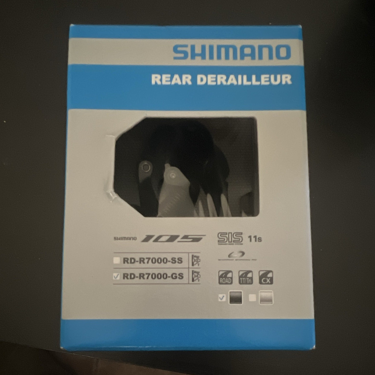 Shimano 105 RD-R7000-GS Long Cage 11-Speed Road Bike Rear Derailleur Black