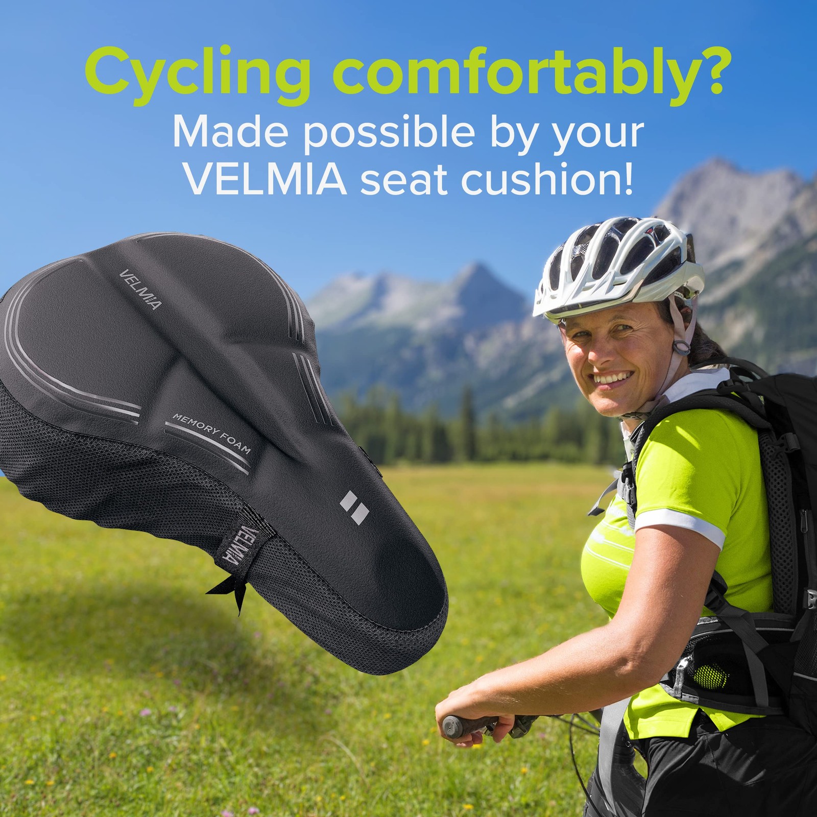 Bike Seat Cushion Made of Comfy Memory Foam I Bike seat Cover for Men & Women…
