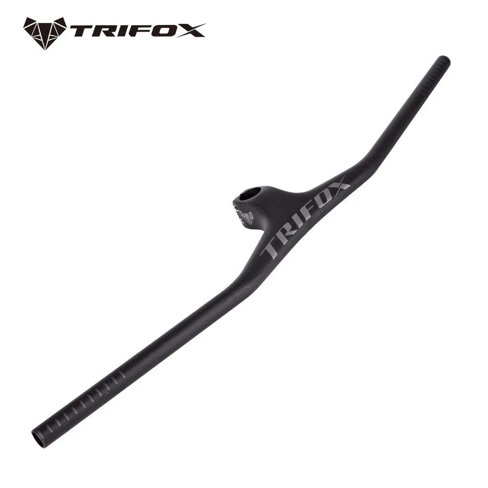 Angle-17° MTB Bicycle One-shaped Integrated Handlebar Stem 3K Matte 600-800mm