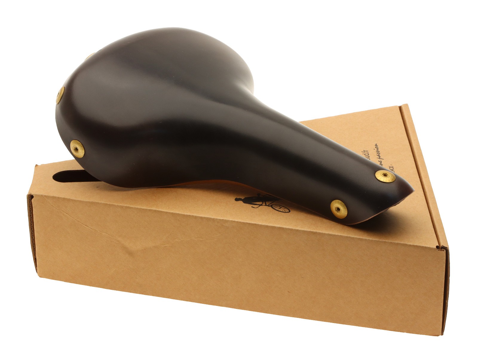 Gilles Berthoud Mente Saddle Steel Rails Hard Leather Cover Black NEW NOS NIB