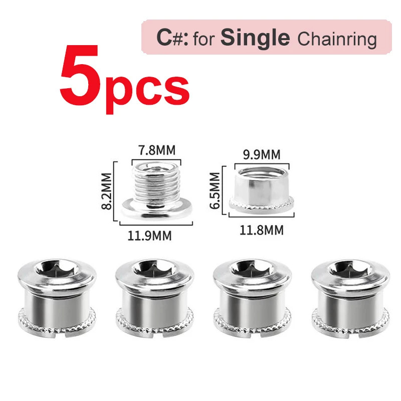 Bike Chainring Bolts M8 Screws 5/20Pcs MTB Road Crankset Single Double Triple