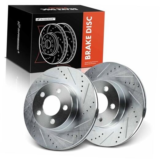 12.01 inch (305.05mm) Disc Brake Rotors Compatible Front Drilled and Slotted