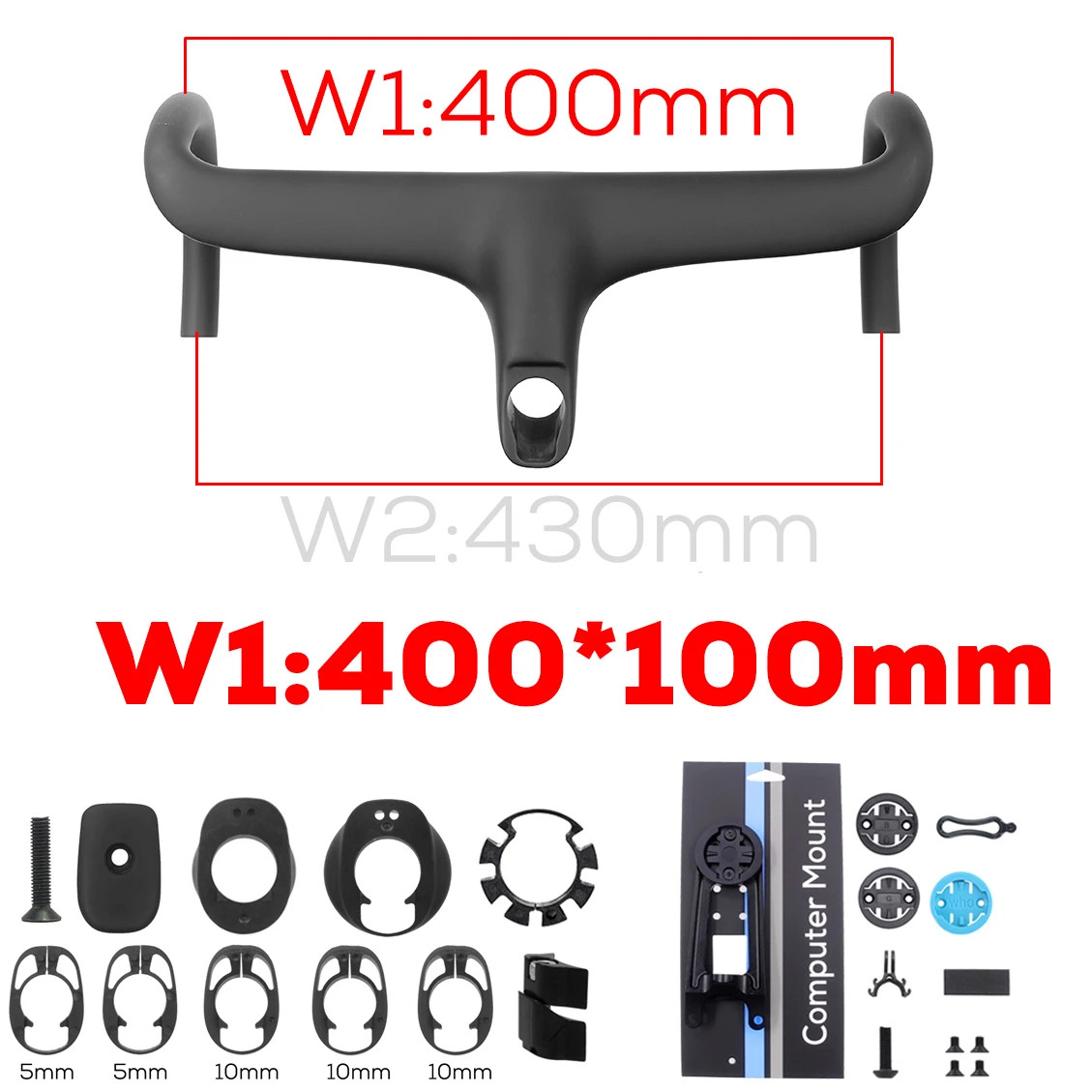 Carbon Internal Cable Integrated Road Bicycle Drop Bar 360-380mm with Spacers