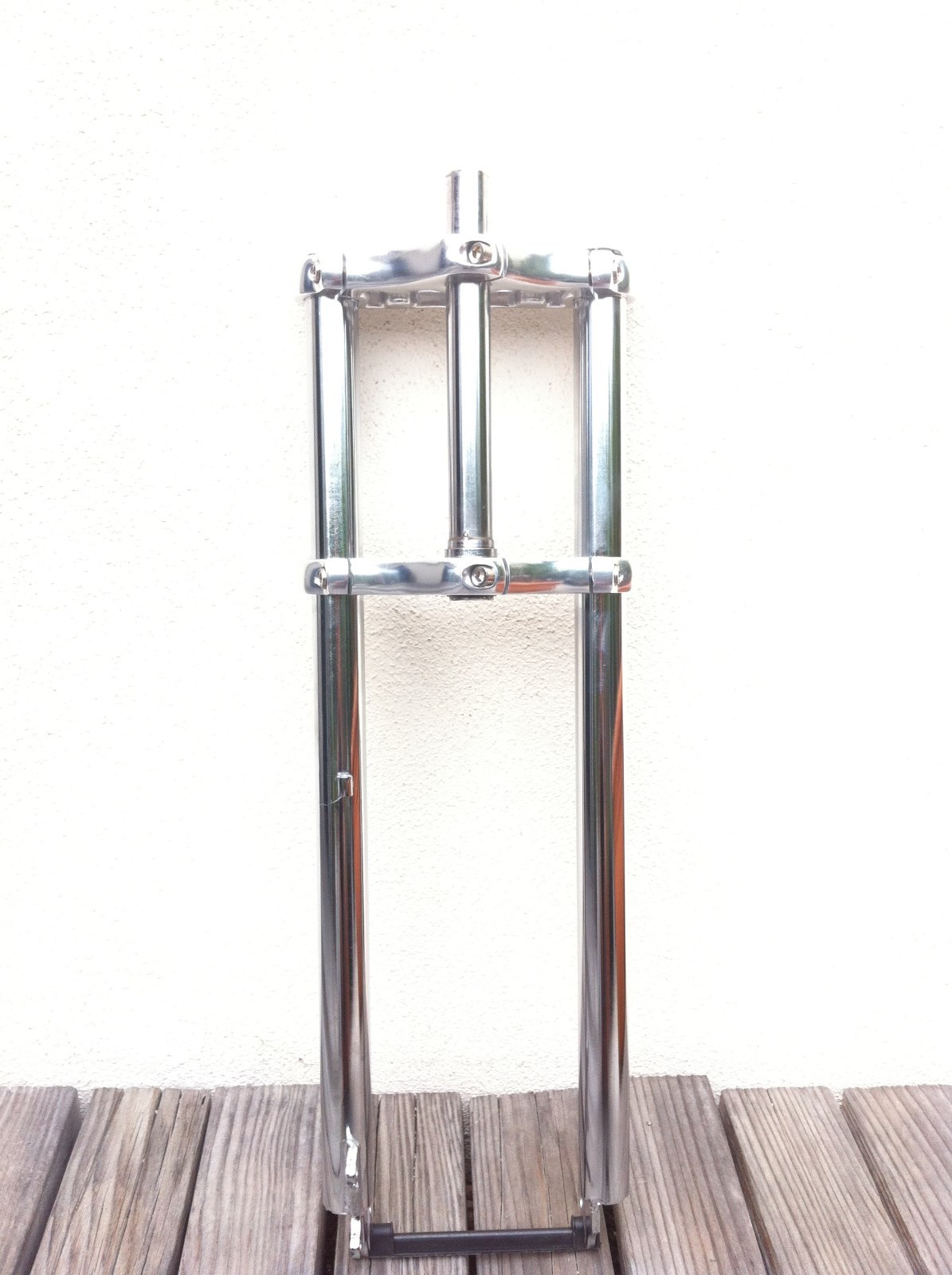 30″ LONG FAT Bicycle Triple Fork 1″ THREADEDFor 26″ x 3.0-4.0 Wheel BLACK CHROME