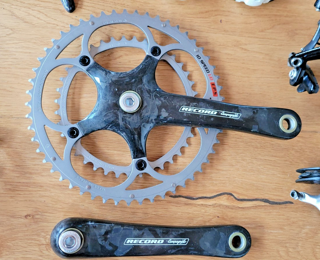 CAMPAGNOLO RECORD CARBON TITANIUM 10 speed groupset italian road bicycle LOOK