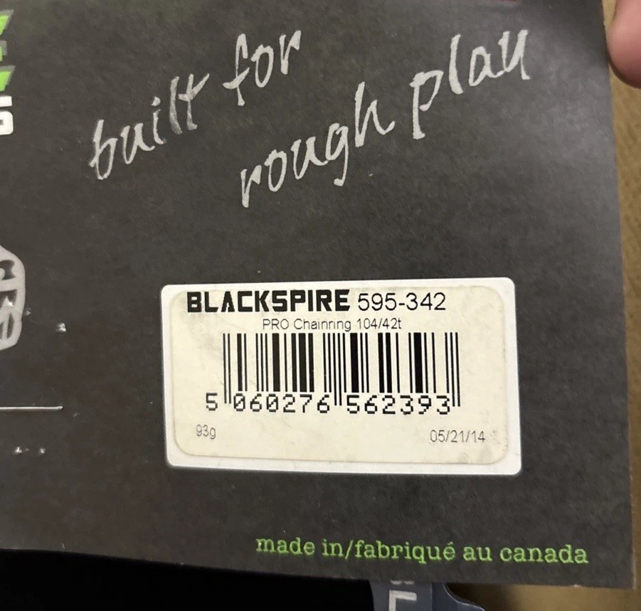 Blackspire 595-342 Pro 42T Outer Road Bike Chainring 104BCD – 9/10 Speed