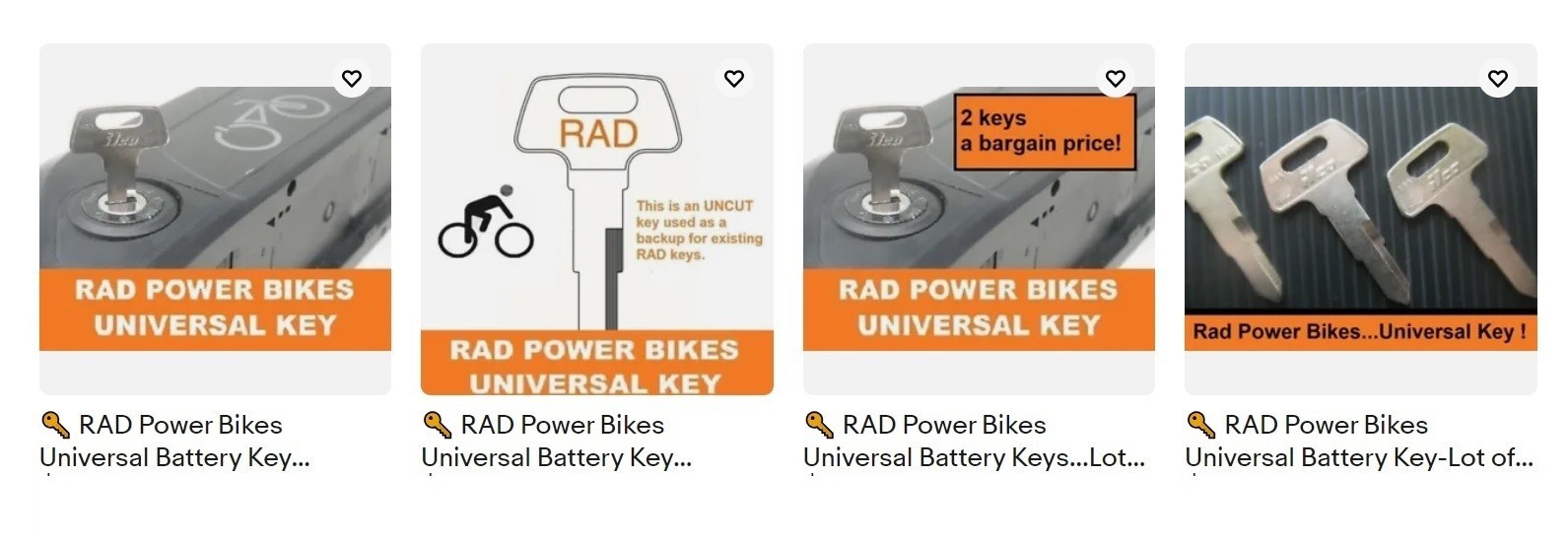 🔑 RAD POWER BIKES Universal Battery Key-$6.95 Free USPS Shipping w/tracking🔑