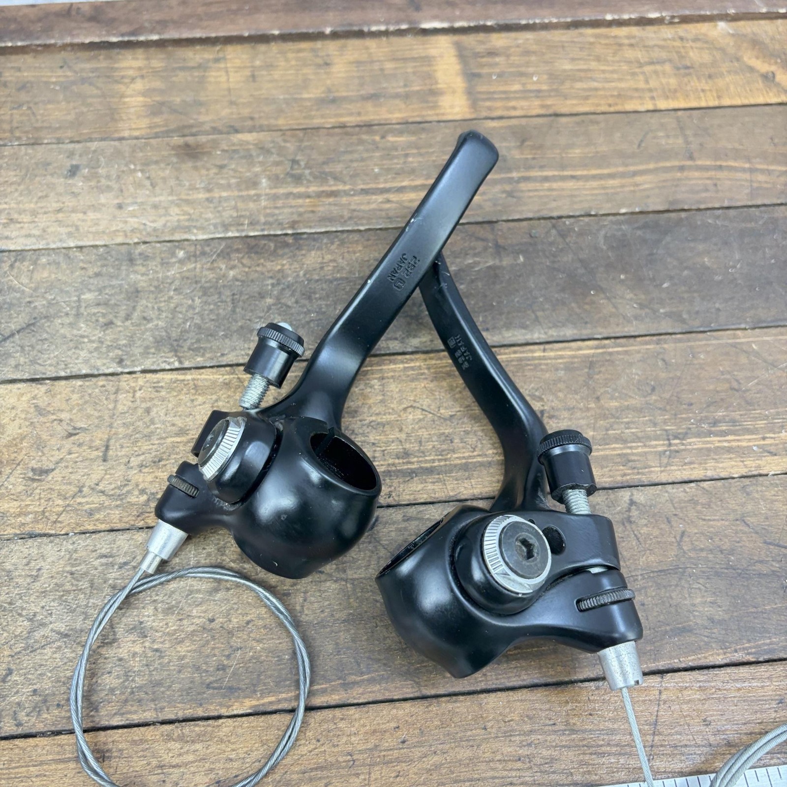 Vintage Dia-Compe Batwing 292 Brake Levers Pair Black Flat Bar MTB Japan
