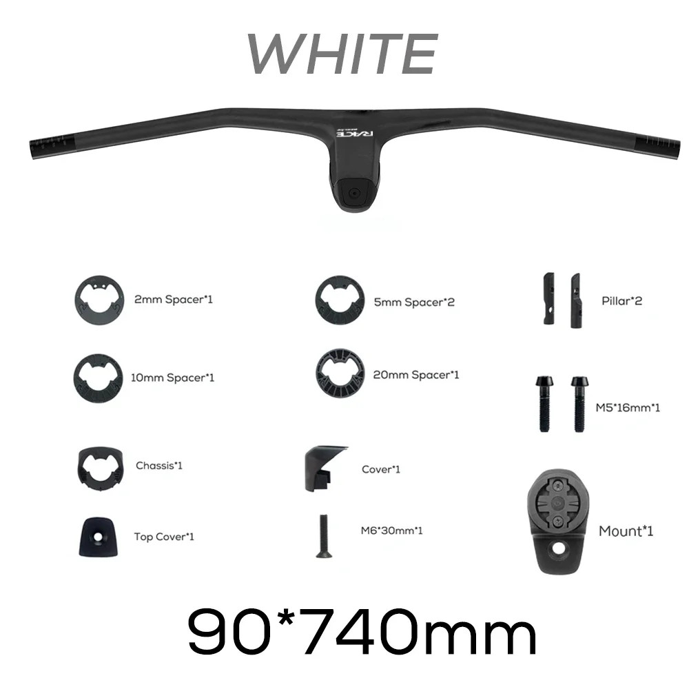 Carbon Fiber XC Mountain Bike Integrated Cockpit -20 Degree 740mm Flat T-Bar