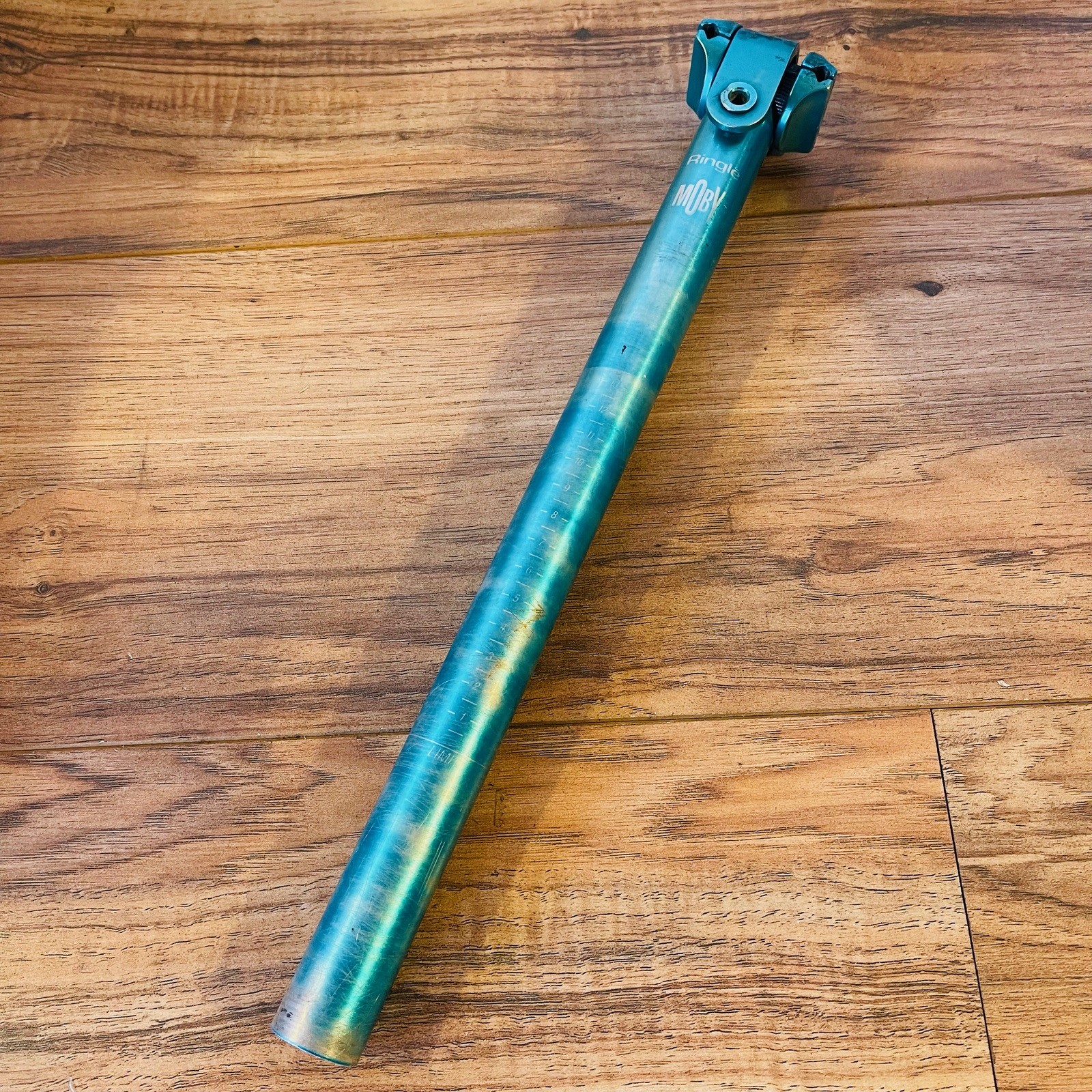 Vintage Ringle Moby Seatpost 27.2 350 Blue Ano Yeti Turquoise CRACKED PARTS ONLY