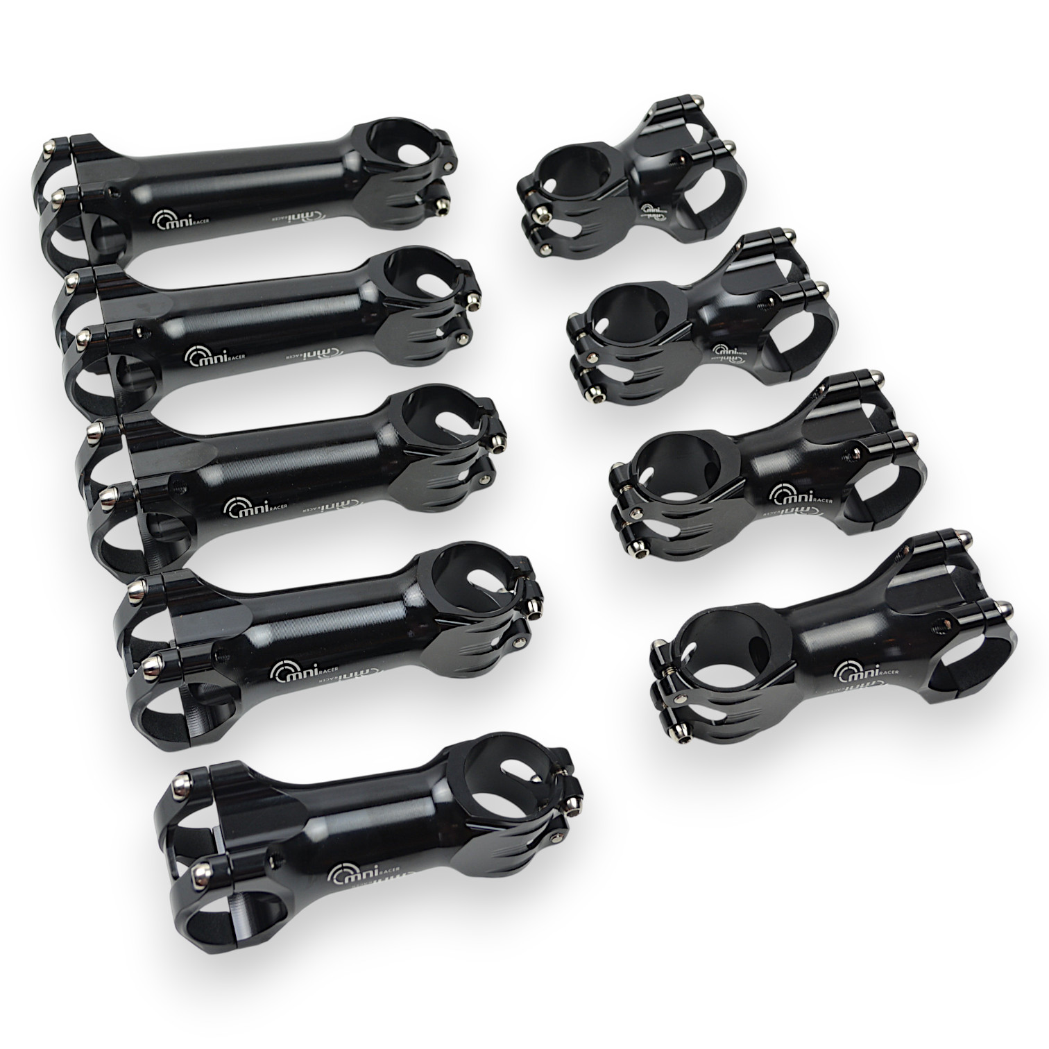 31.8x90mm OMNI Racer WORLDS LIGHTEST RACE-Lite Handlebar Stem & Ti Bolts BLACK