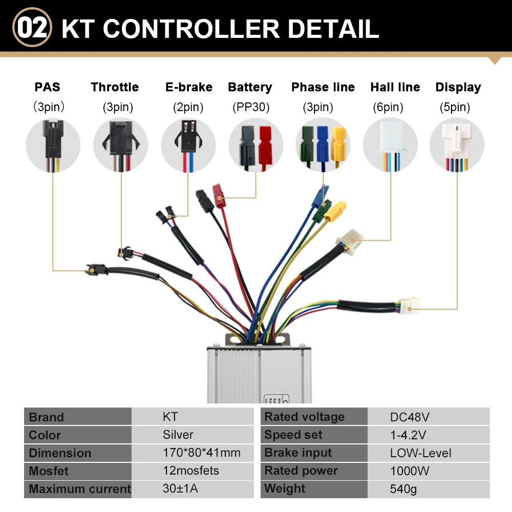 Electric Bicycle Conversion Kit 48V 1000W Rear Cassette 20/24/26er*4.0″