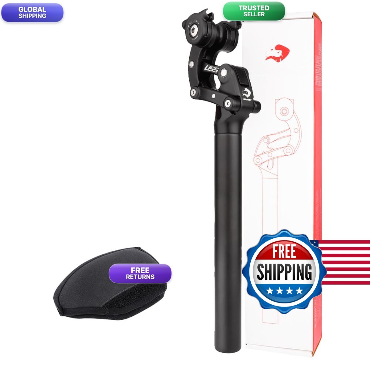Bibike Safort Suspension Seatpost 6 Different Diameters Available