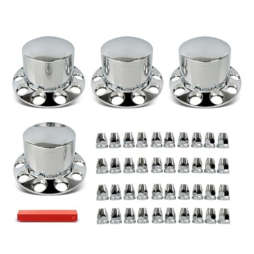 4PCS Rear Wheel Axle Hub Cover Kit 33mm Nut Covers Chrome ABS Plastic