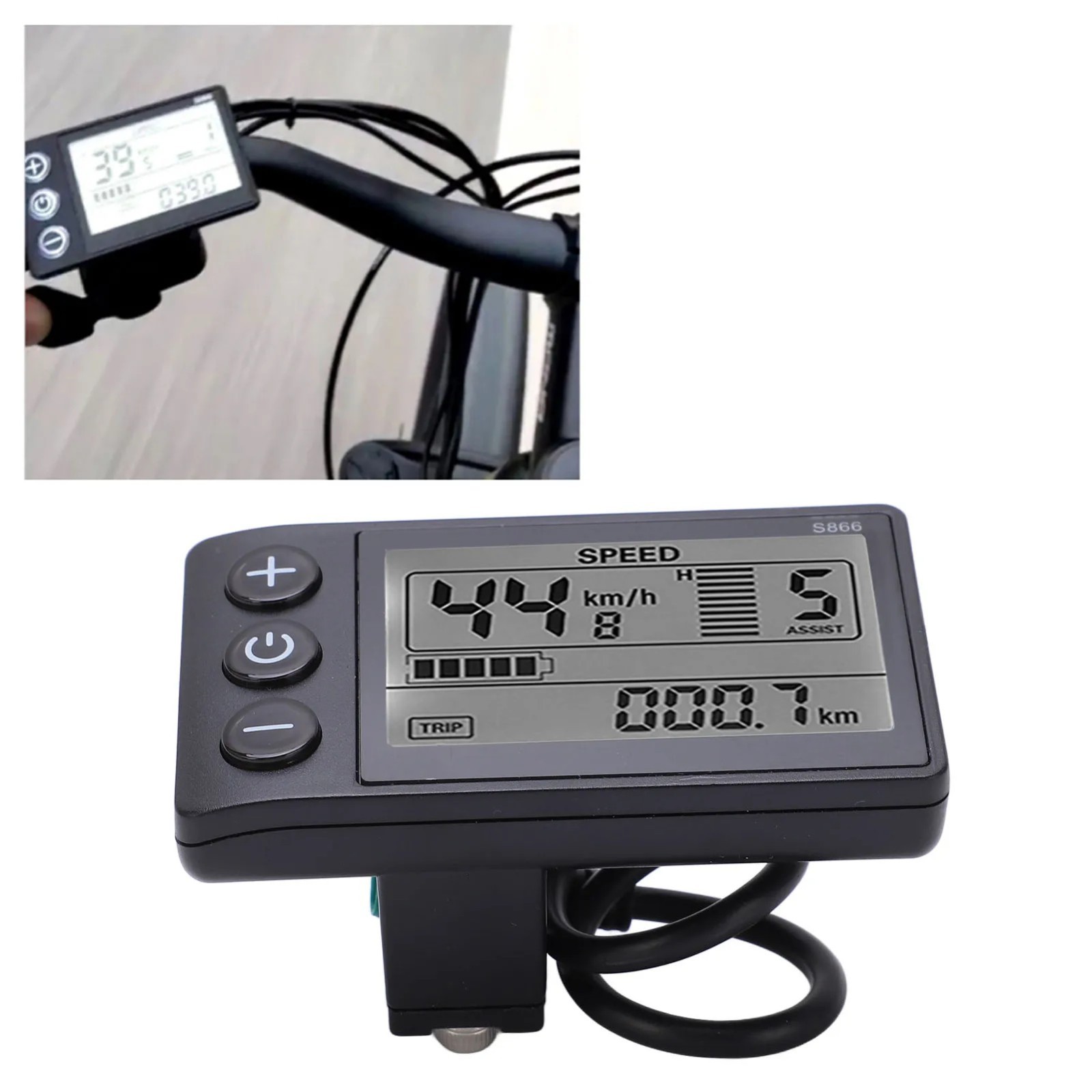 For E-bike Lcd Display 24V/36V/48V Mini E-Bicycle Electric Bike Speed Meter 2024