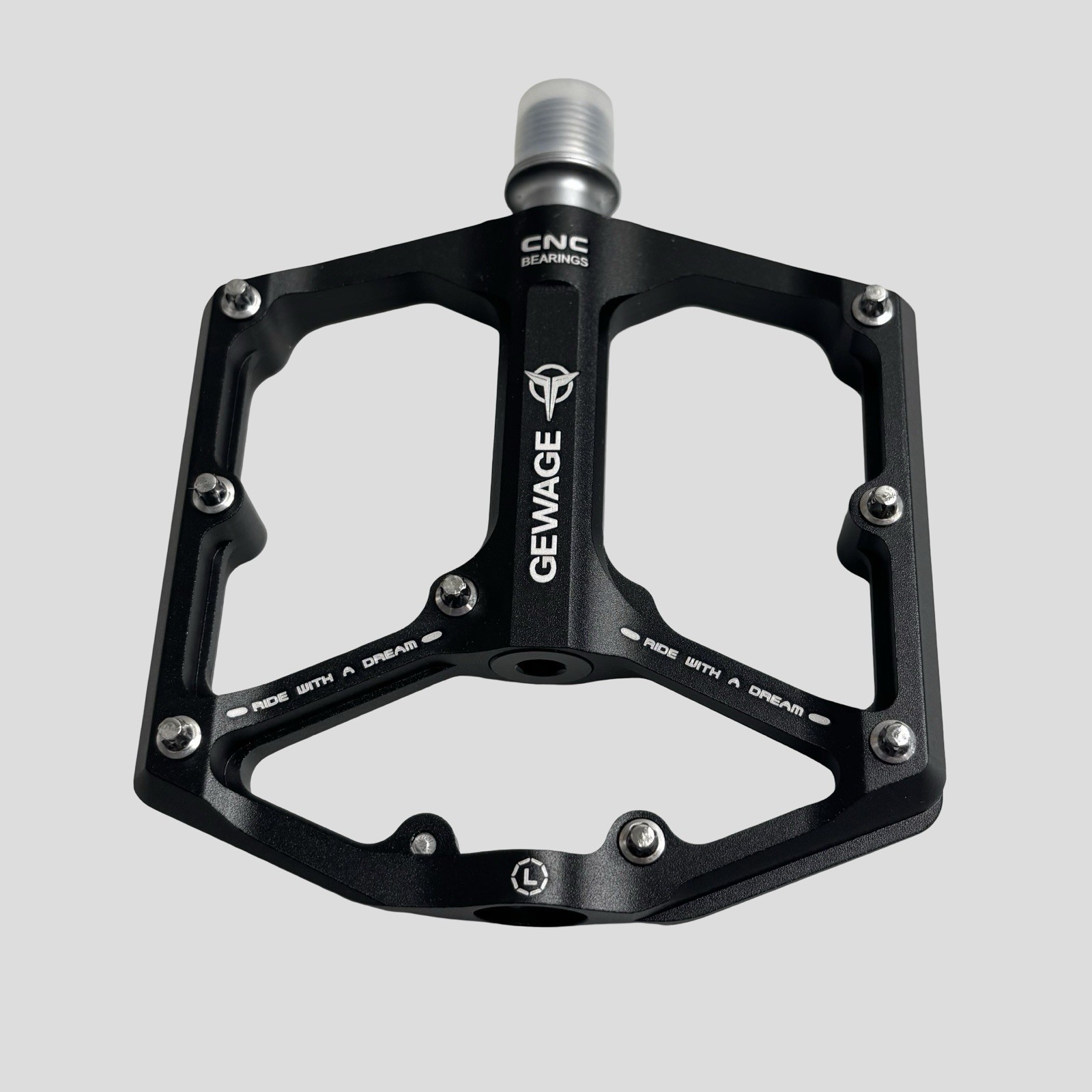 Gewage GE-324 Black Alloy Flat Platform Bicycle Pedals NEW OPEN BOX