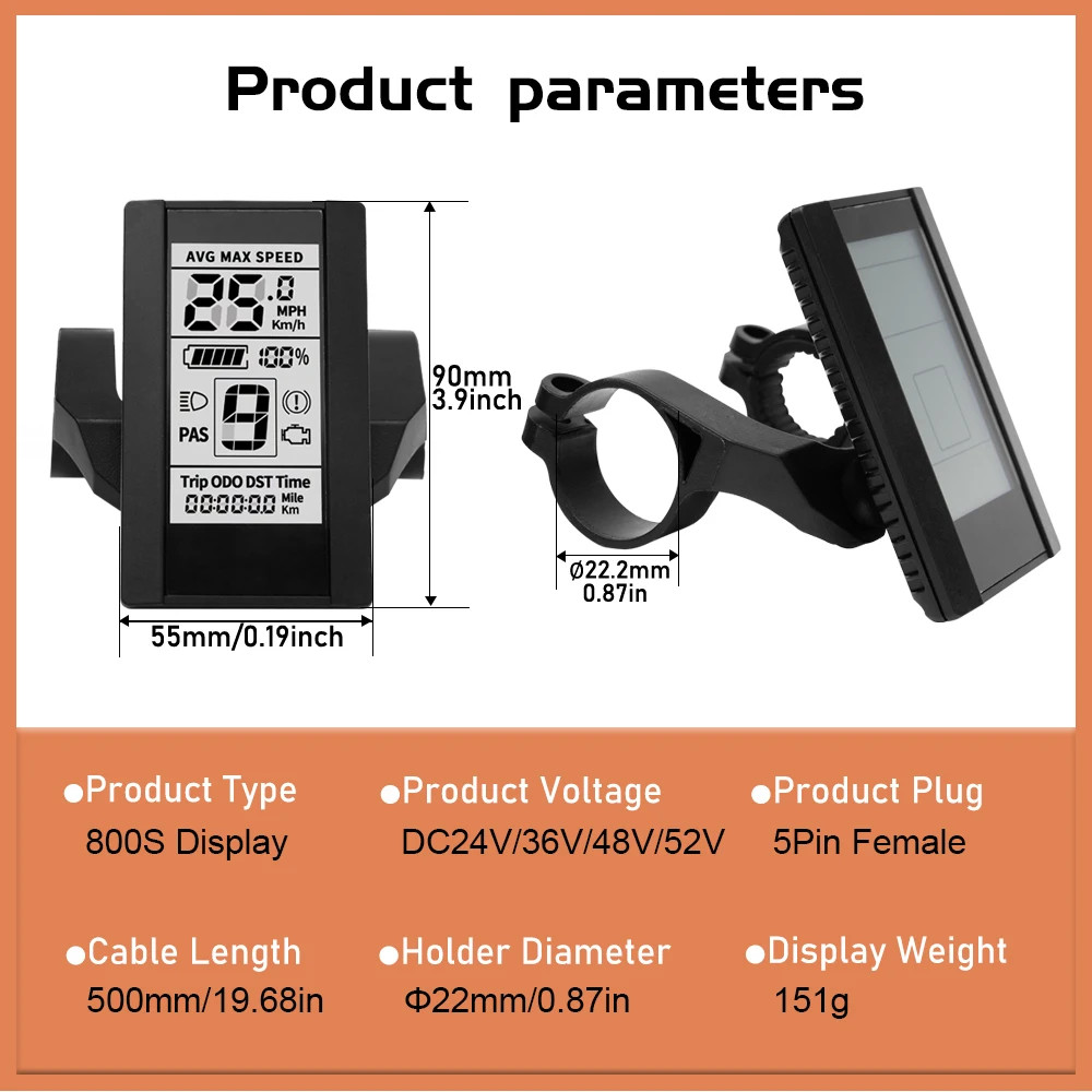 BAFANG 800S Intelligent LCD Display UART For BBS M400 G330 G510 G340 M615 BBSHD