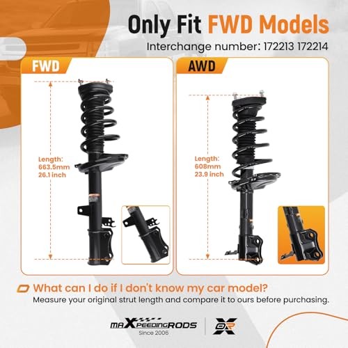 maXpeedingrods FWD Rear Strut for Toyota Highlander 2.4L 3.3L for FWD Model