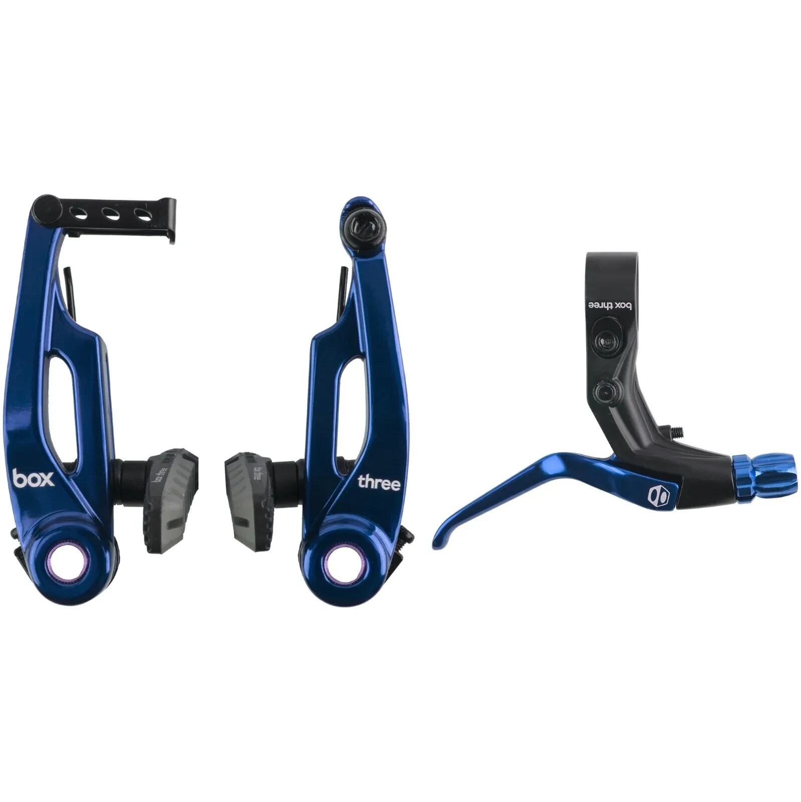 BMX V-Brake Kit BOX THREE PRO With Lever and Cable 108mm Blue