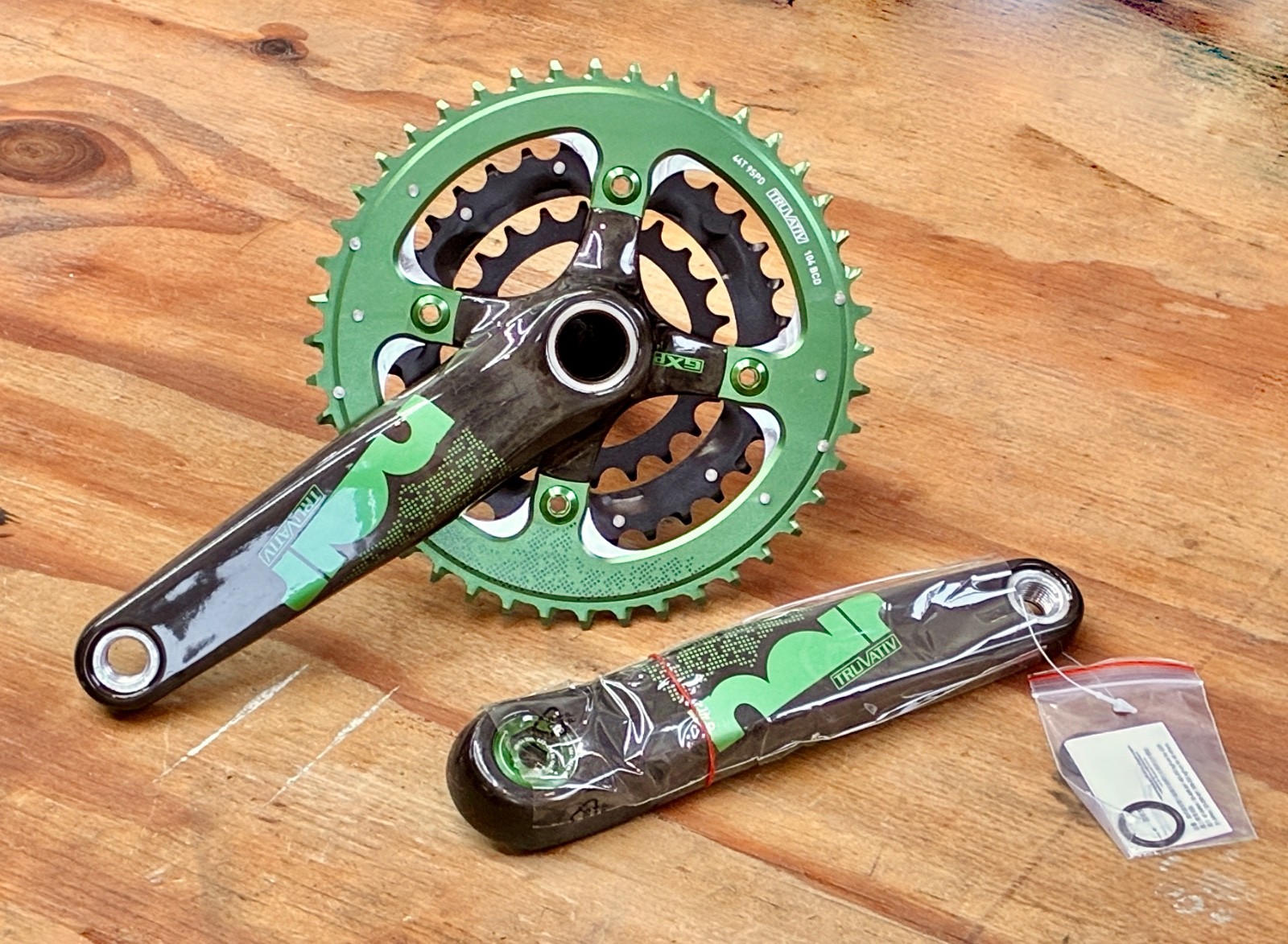 New SRAM Truvativ Noir GXP Triple Carbon Fiber 9 Speed MTB Crankset • 175mm