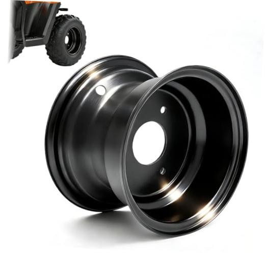 7″ Wheel Rim with 3 Holes Assembly – Iron Rim Assembly Compatible with Black