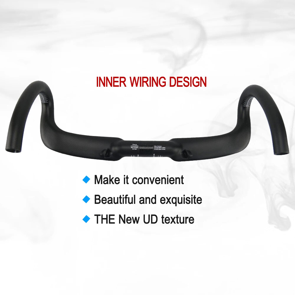 31.8mm Carbon Road Handlebar Gravel Bike Internal Wiring Drop Bar 400/420/440mm