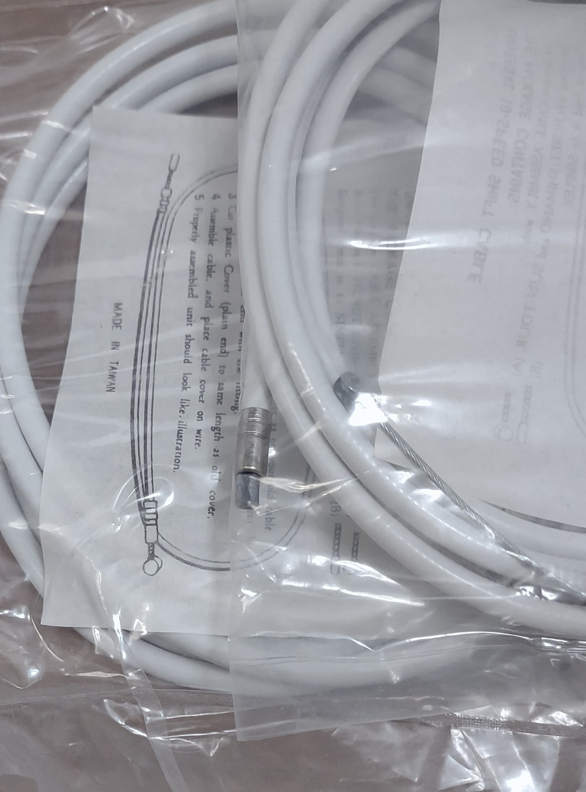New VIntage Bike Shift Cable Cables Pair White