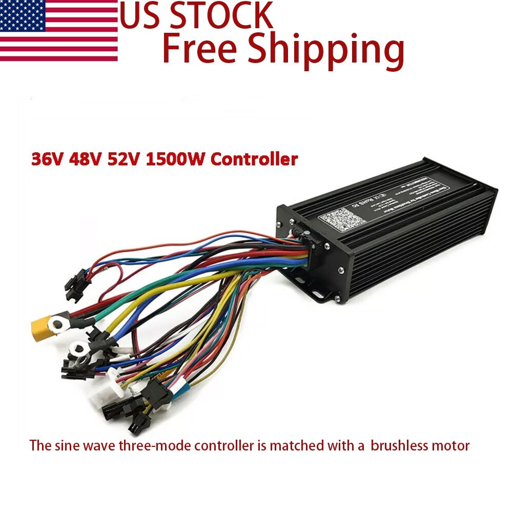 36V 48V 52V 1500W 40A Sine Wave 3-mode E-bike Controller for Electric Bicycle US