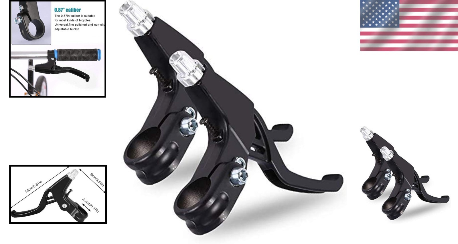 Ambidextrous Bike Brake Levers for Mountain & Road Bikes – Black & Sturdy