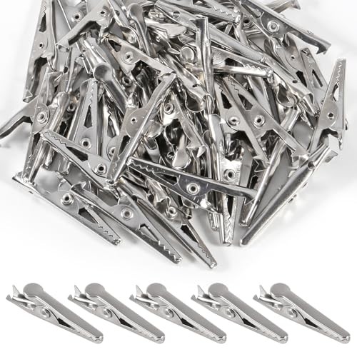 50Pcs 45mm Metal Alligator Clips 1.77 in Test Crocodile Clips Clamps Cable