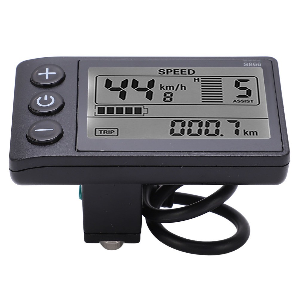E-Bike S866 LCD Display Meter 24V 36V 48V Control Panel with Waterproof Plug