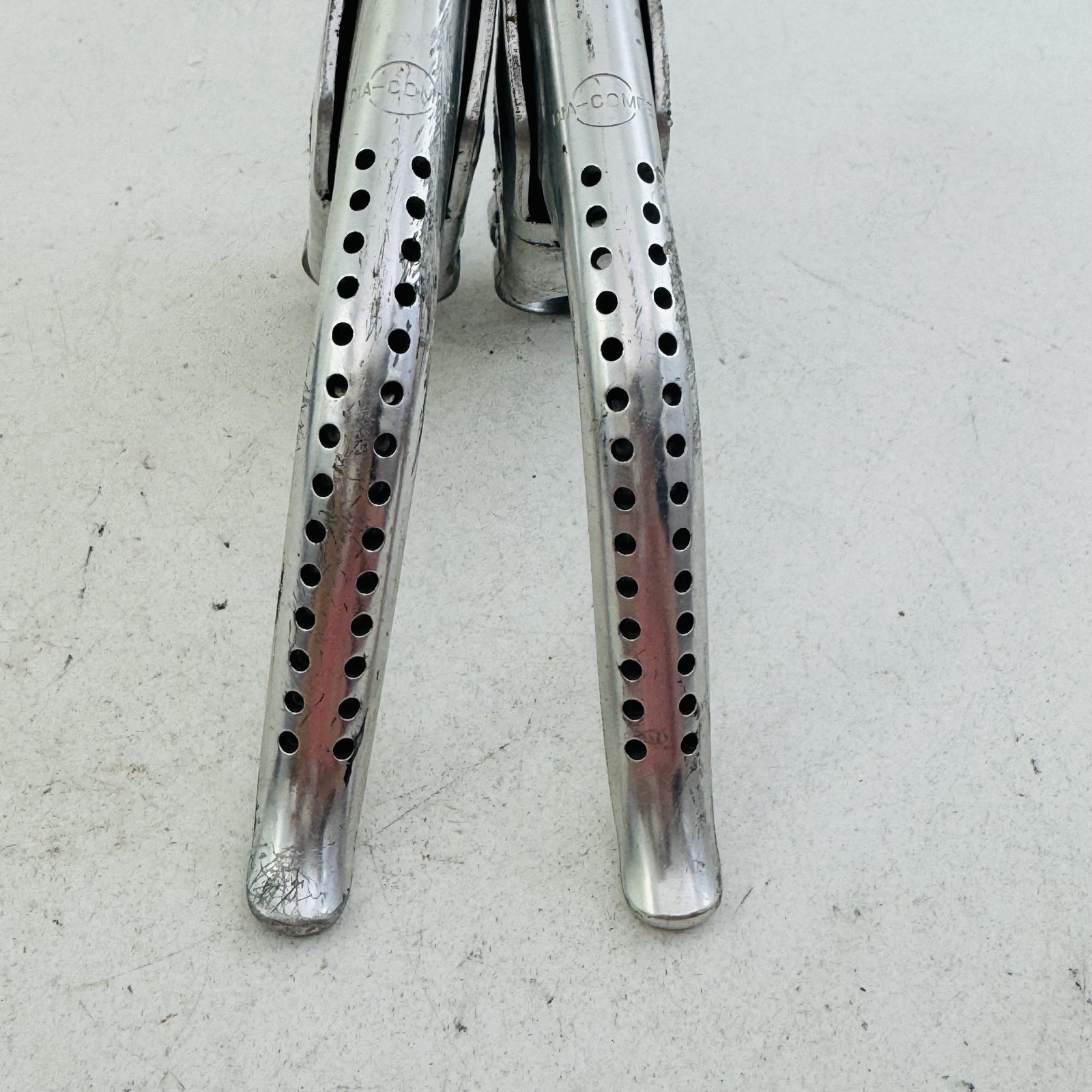 Vintage Dia-Compe Brake Levers Pair 4-Finger Drilled Flat Bar Silver Bike A98