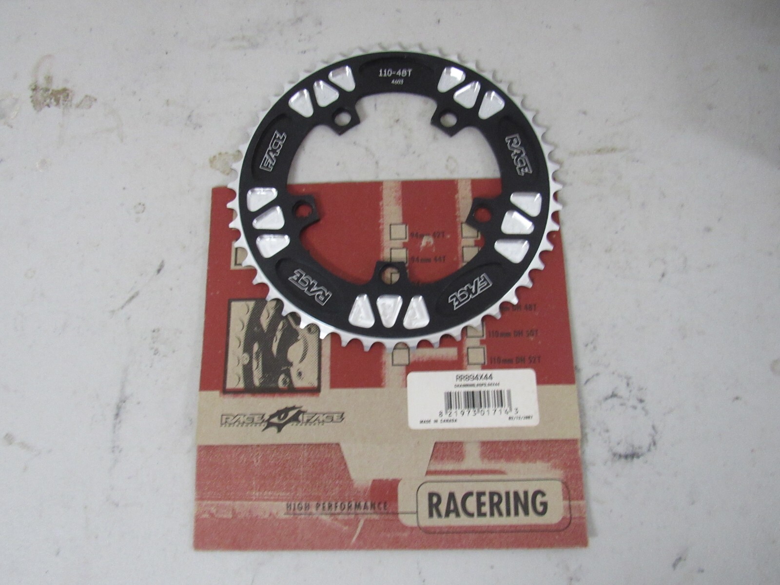 Race Face Chainring Sprocket 110mm BCD 48T Black New
