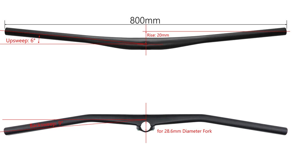 Carbon Mountain Bike Integrated Handlebar UD Matt 35*800mm with Computer Mount