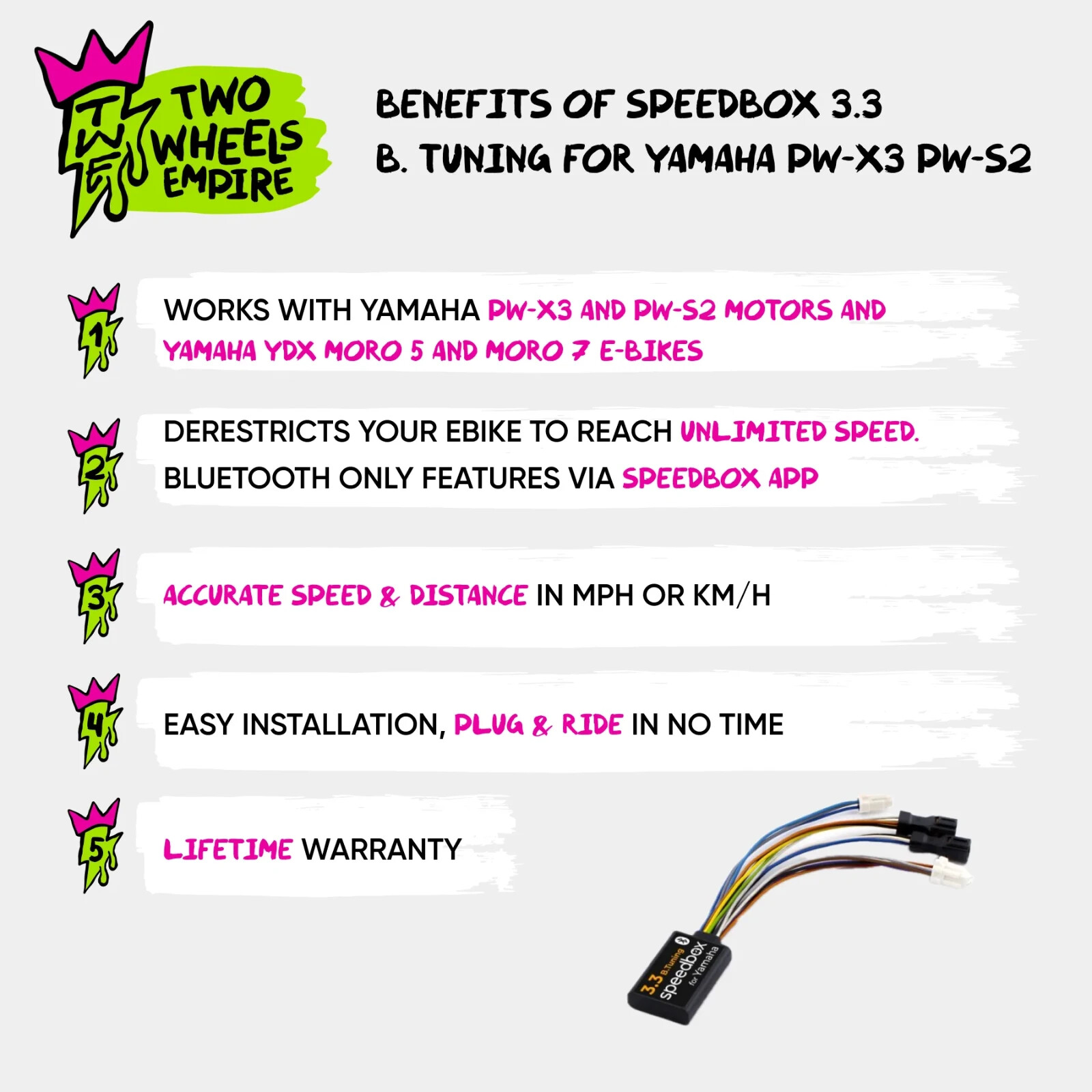 SpeedBox Yamaha PW-X3 and PW-S2 3.1 B.Tuning Kit Derestriction Chip Kit free EU