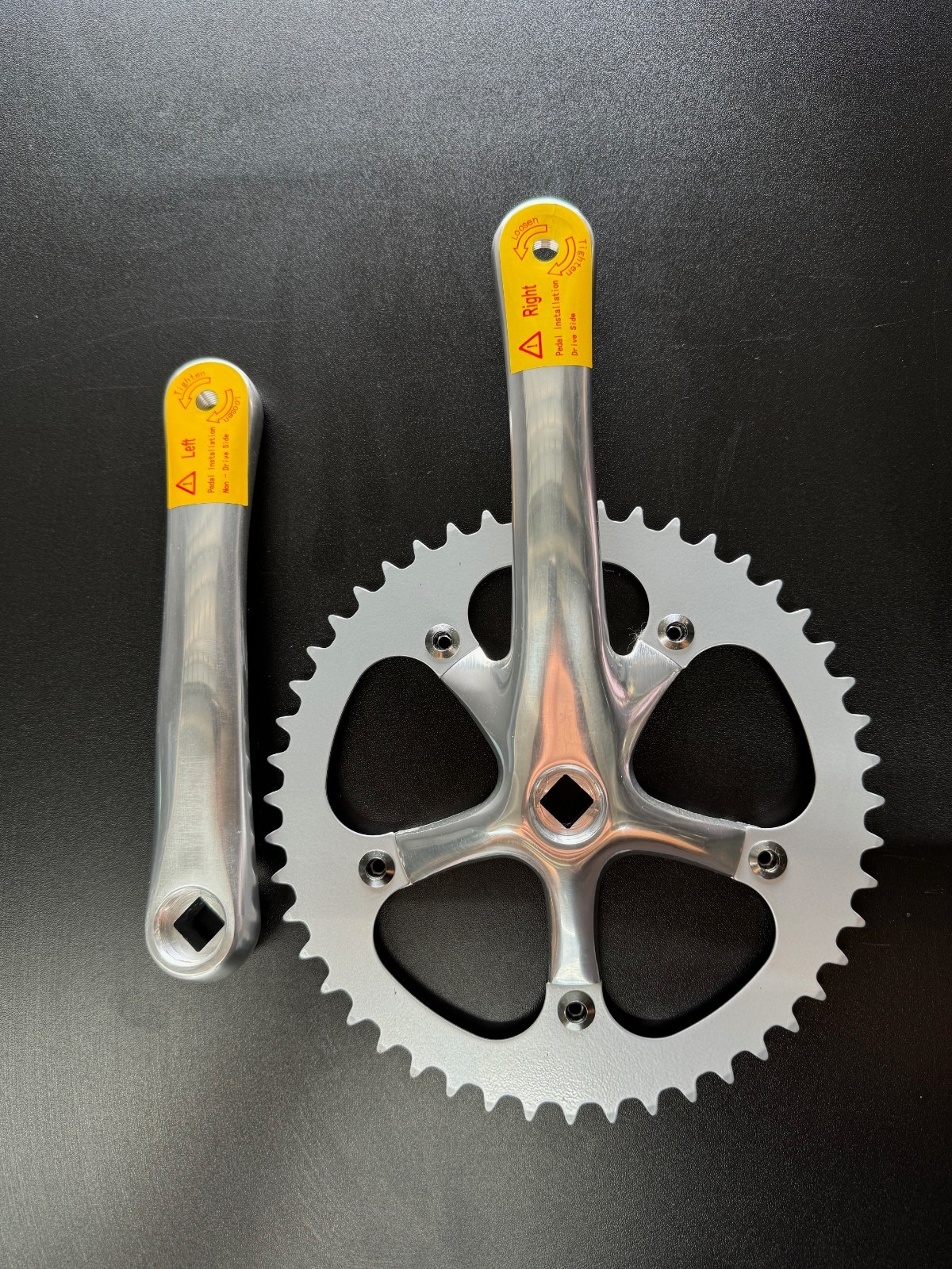 Polished Bicycle Crank Set 46T X 170MM Single Speed Track Fixie Mountain Bike