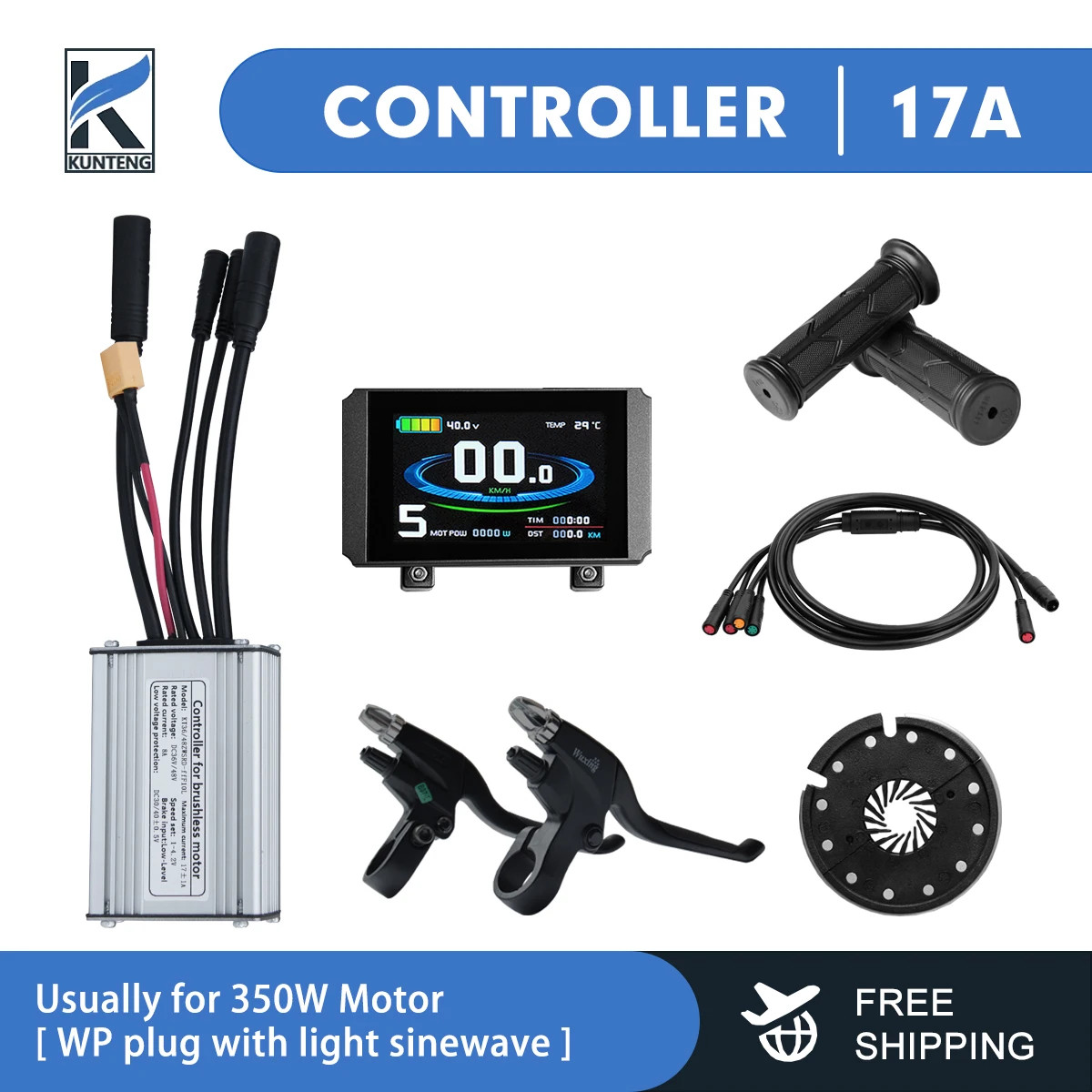 36V/48V 15-30A Waterproof Controller for Electric Bike with Light Function