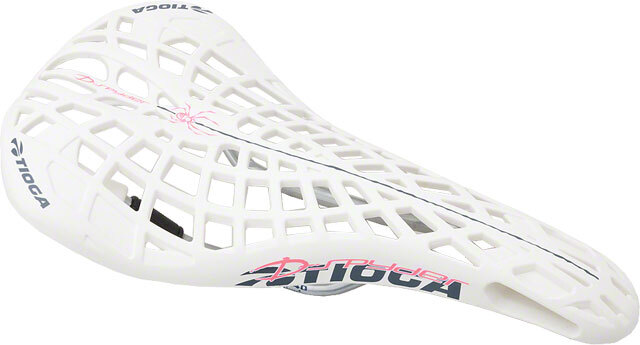 Tioga D-Spyder BMX Saddle Hollow Chromoly Rails White