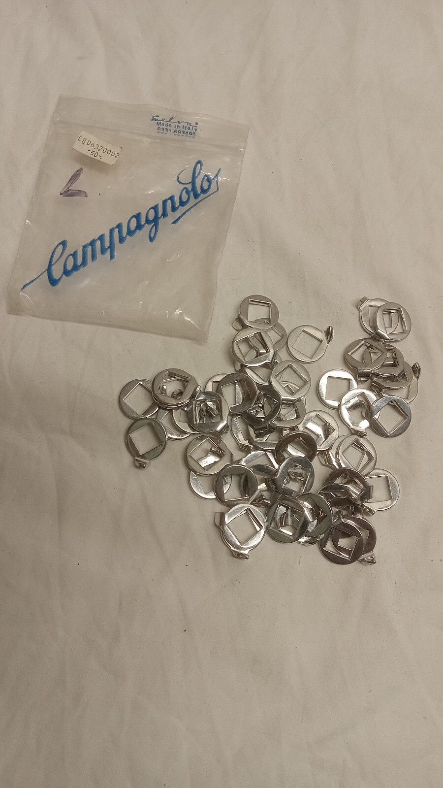 50 NOS LEFT/FRONT CAMPAGNOLO DOWNTUBE SHIFTER STOP / PLATE WASHER *ALL LEFTS*