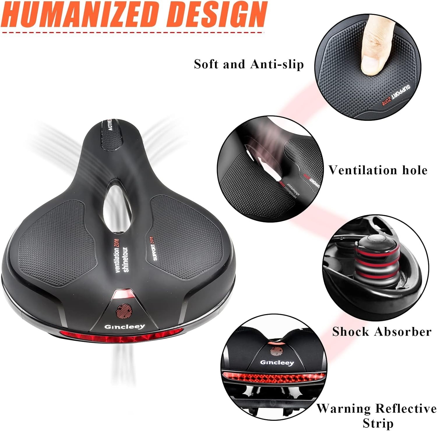 Comfort Memory Foam Bike Seat for Men & Women – Shock-Absorbing, Wide Bicycle…