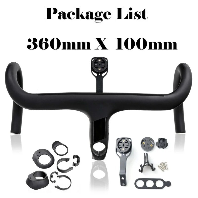 Carbon Road Bike Integrated Handlebar with Stem 28.6mm 340/360MM Include Spacers