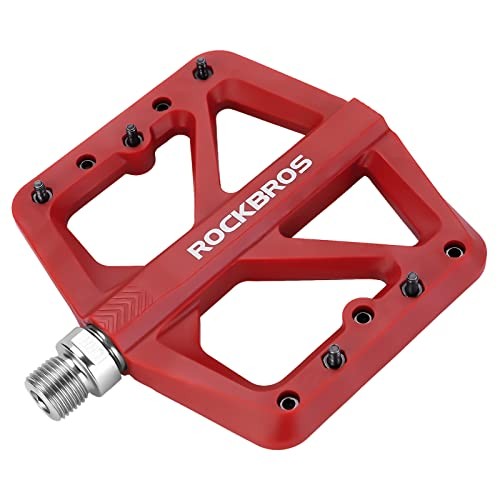 Mountain Bike Pedals MTB Pedals Lightweight Nylon Composite Bicycle Flat Red