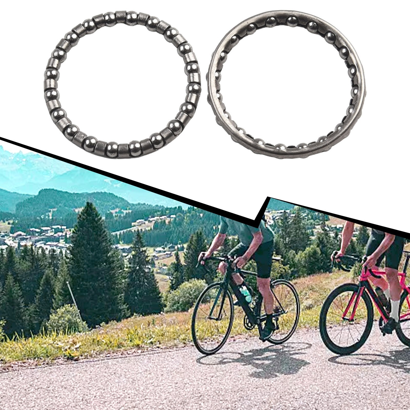2Pcs 5/32 Bicycle Headset Caged Ball Bearing Set For MTB Bike Cycling 20 Balls