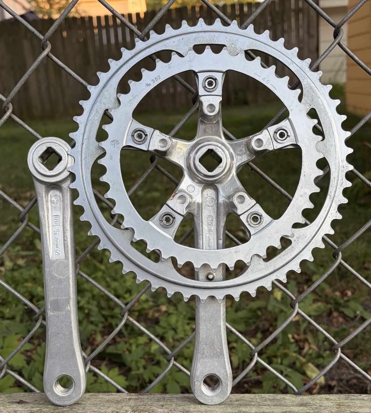 Vintage Sakae Crankset SR Bike Square Taper Crank Arms Old School 42 52 170 Maxy